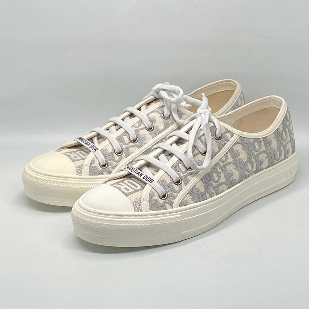 Dior Walk'n'Dior Sneaker Stone Gray Dior Oblique Embroidered Cotton size 41 - Picture 4 of 16